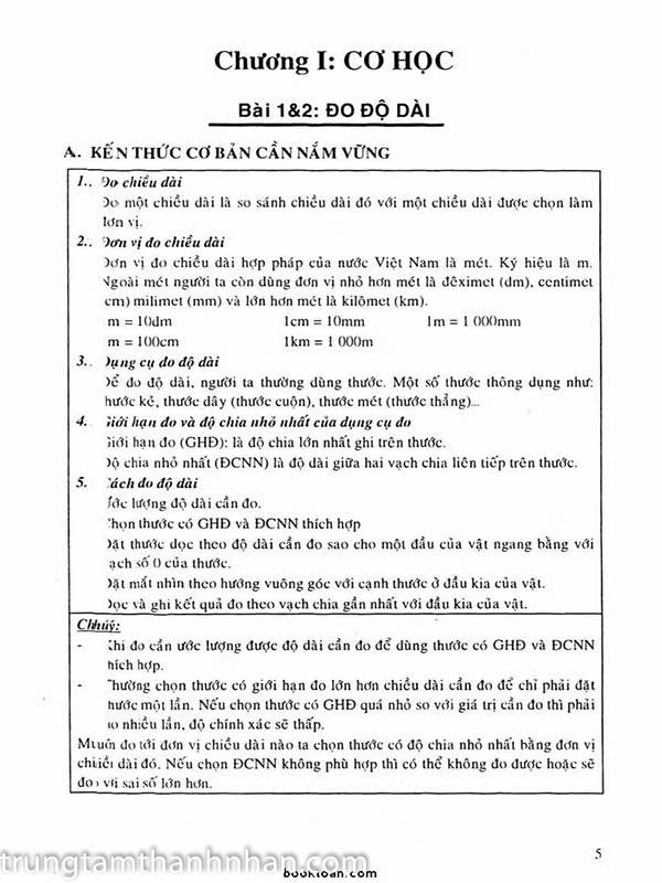 bài 1 đo độ dài vật lý lớp 6